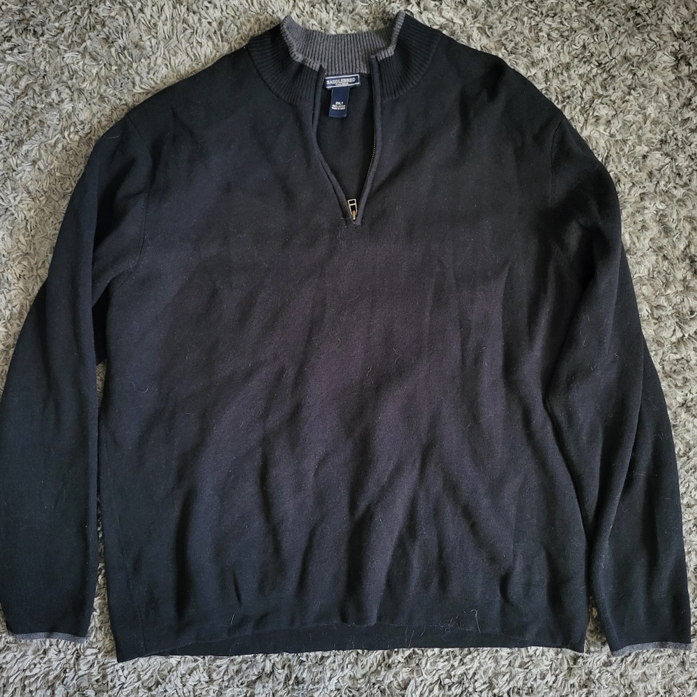 Black tall quarter zip sweater
